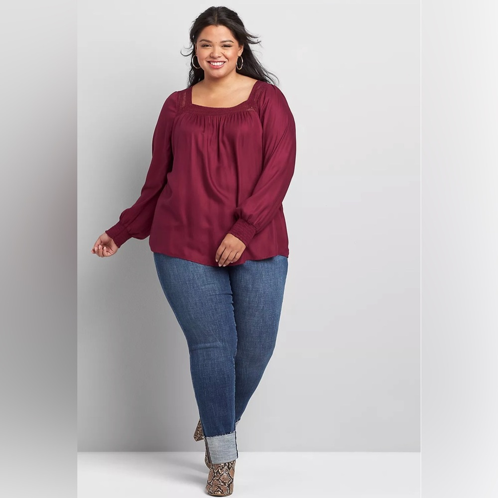 Lane Bryant Wine Blouse 18/20 NWT